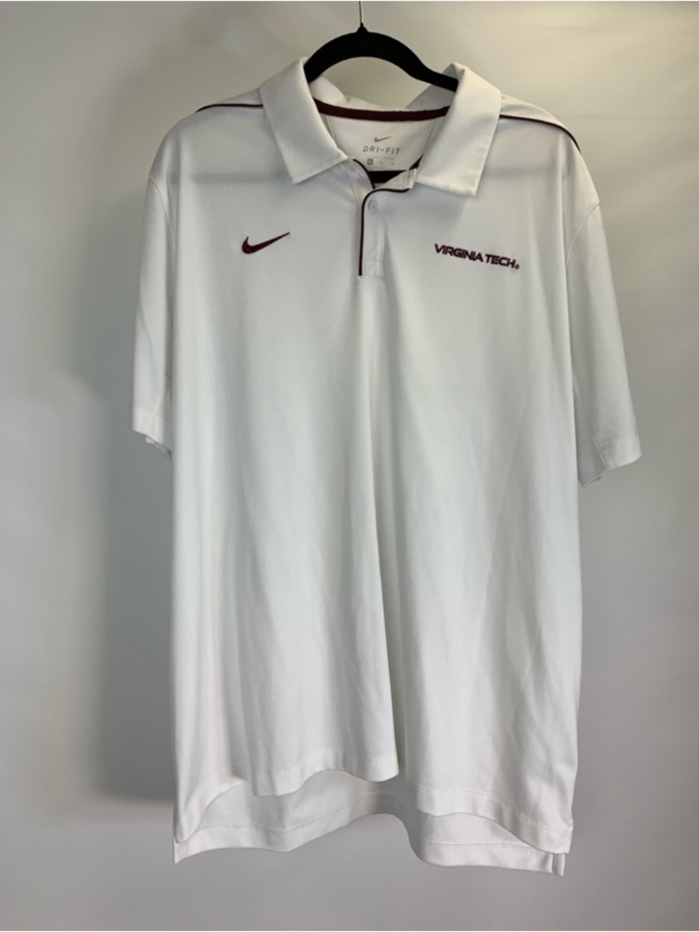 Virginia Tech Nike Dri-Fit On Field Collection Men’s White Polo Shirt Size XL